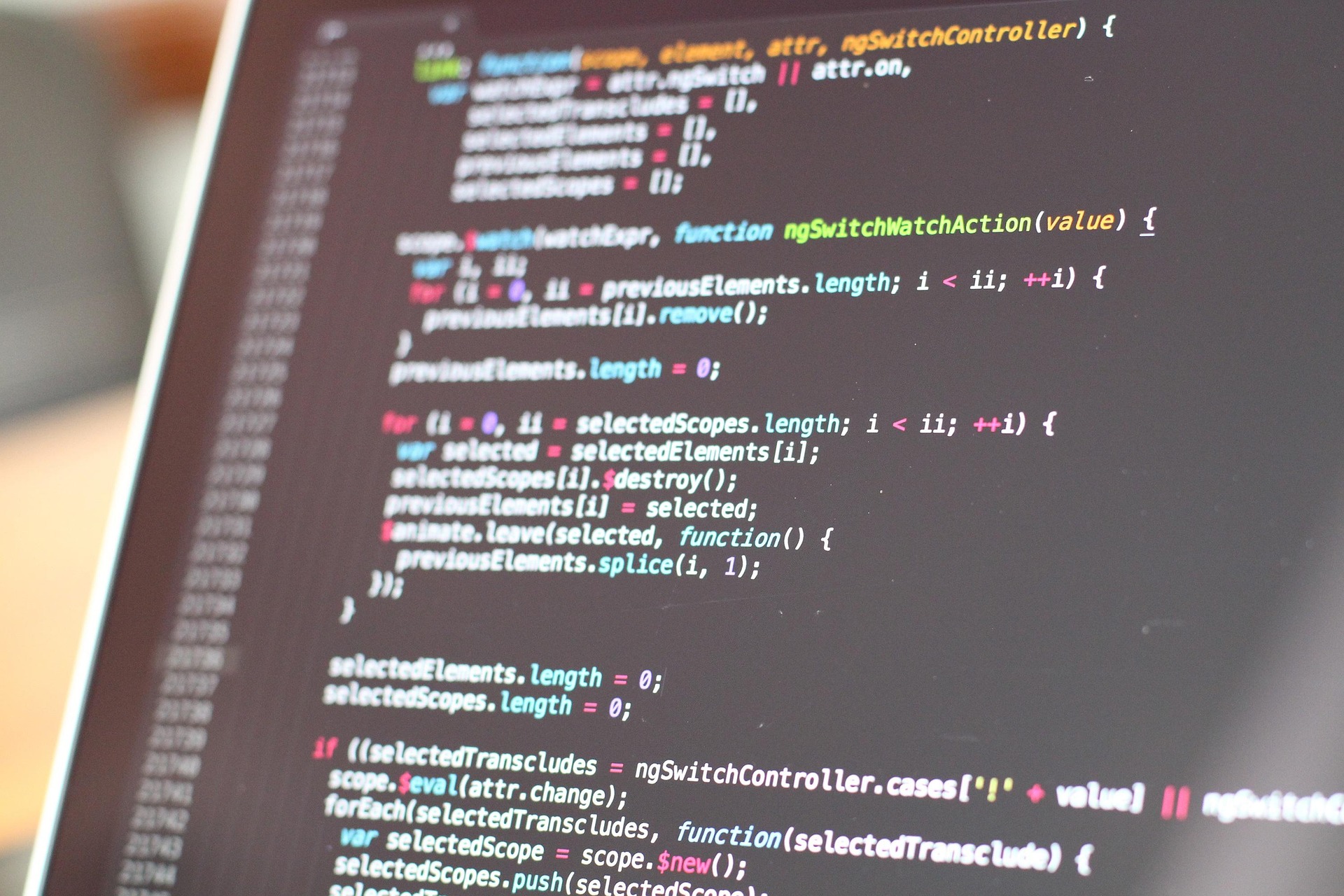 Website code on a laptop screen